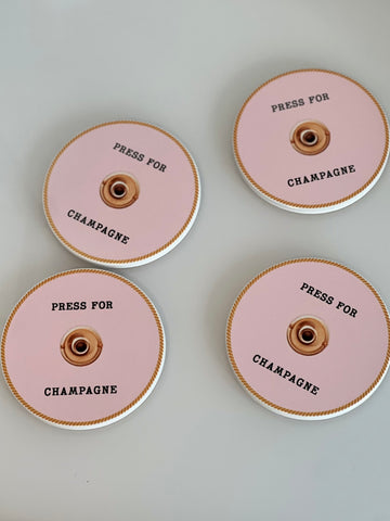 Press for Champagne Ceramic Coasters